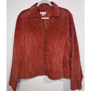 VTG Christopher Banks Suede Leather Jacket Size L Boho Western Cowgirl